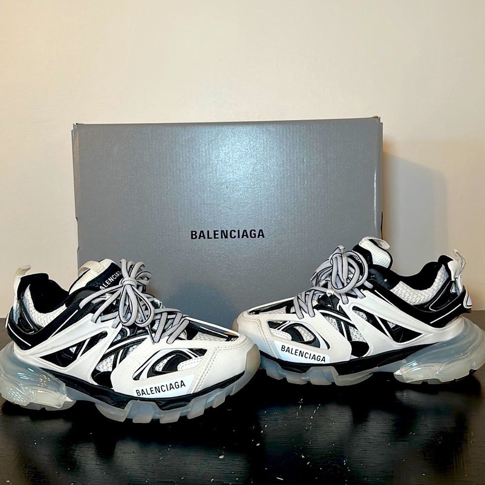 Balenciaga clear sole black and white sneaker NEW IN BOX